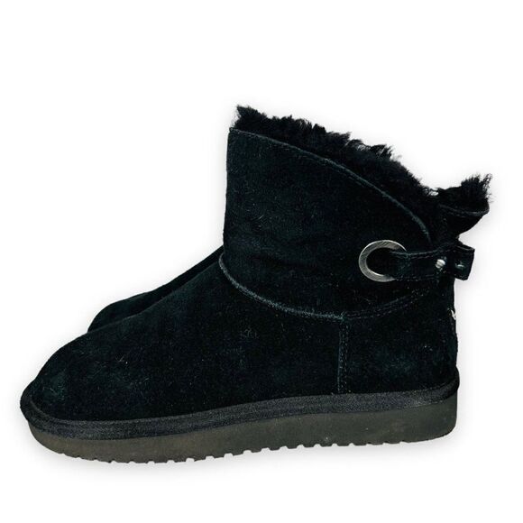 Koolaburra by UGG Remley Mini Suede Boots Black 1105809 Women's 6 - Picture 2 of 10